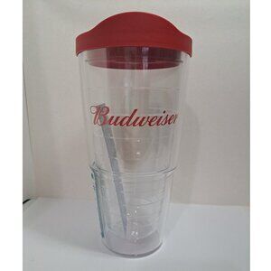 Tervis  Budweiser 24oz.Double Wall Insulated Tumbler With Red Lid New